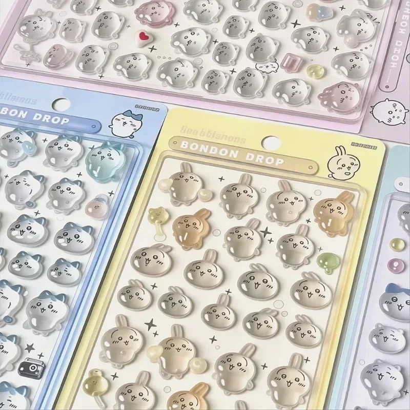 Nail Art - สติกเกอร์อีพ็อกซี่คริสตัลนูน 3 มิติ ลายชิอิคาวะ กระต่ายอุซางิสุดน่ารัก ลายการ์ตูนนูน