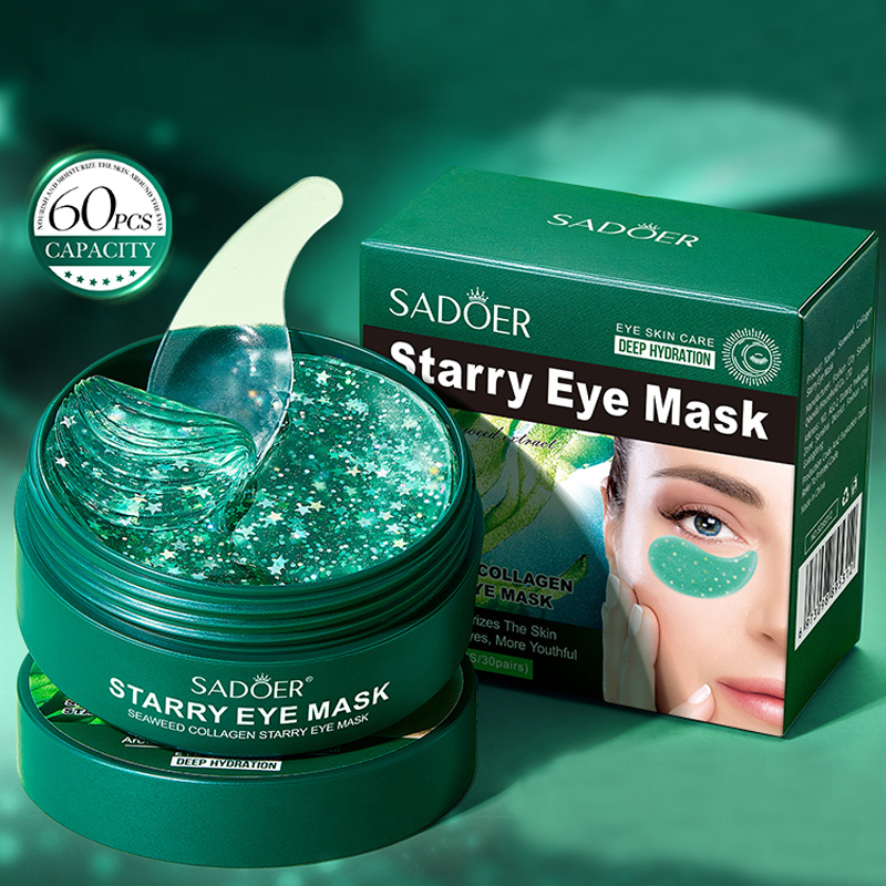 Collagen Under Eye Patches - มาส์กบำรุงรอบดวงตาที่มีส่วนผสมของคอลลาเจนจากสาหร่ายทะเล บรรจุ 60 ชิ้นต่อกล่อง ประกอบด้วยสารสกัดจากสาหร่ายและคอลลาเจน ช่วยลดเลือนริ้วรอยและปรับปรุงสีผิวบริเวณใต้ตาให้ดูสดใสขึ้น
