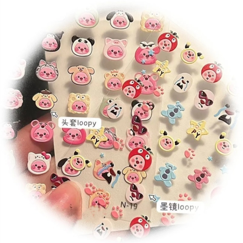 สติกเกอร์ลายนูน 3D แบบโปร่งใส, - Nail Art บทวิจารณ์และราคา