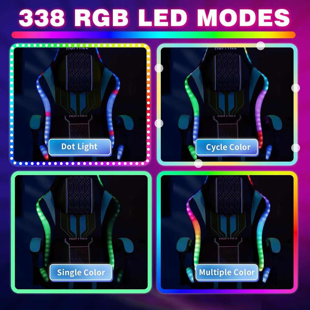 เก้าอี้เกมมิ่งพร้อมไฟ LED ลำโพ - Massage บทวิจารณ์และราคา