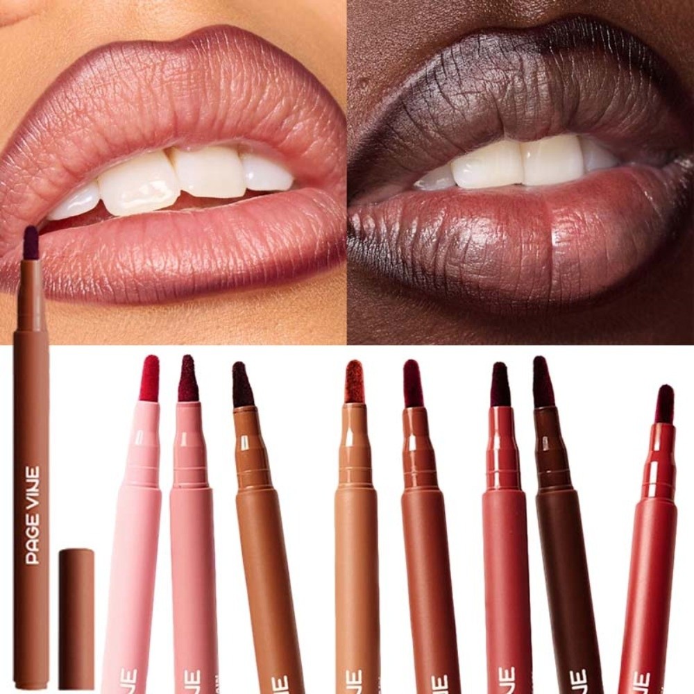 ดินสอเขียนขอบปากสีน้ำตาลกำมะหย - Matte Velvet Lip Tint Long Lasting บทวิจารณ์และราคา